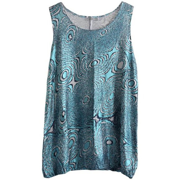 bryn Walker Tops - Bryn Walker - Groovy 60s Metallic Bubble Tunic, T-Shirt Style, Med